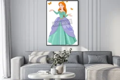 Plakat: Ilustracja księżniczka z motylami