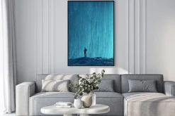 Plakat: Ilustracja mężczyzny w deszczu