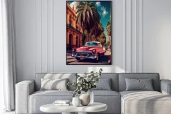 Plakat: Ilustracja samochodu na kubie