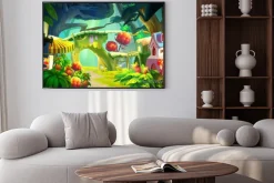 Plakat: Ilustracja: szczęśliwa forest and home piękny mały zwierząt ".