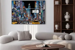 Plakat: Ilustracja wektorowa z ulicy w nowym jorku w nocy