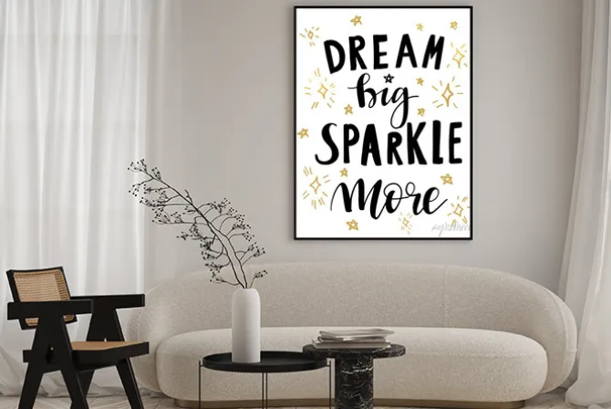 Plakat: Ilustracja wektorowa ręcznie rysowane napis cytat dream big