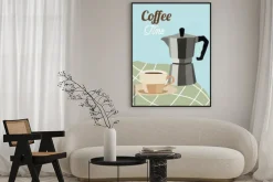 Plakat: Ilustracja z kawą w nowoczesnym stylu