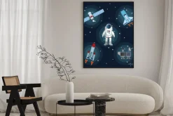 Plakat: Ilustracja z kosmicznymi motywami