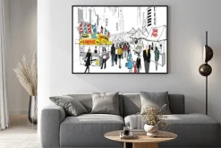 Plakat: Ilustracji wektorowych z rynku ulicy w nowym jorku.