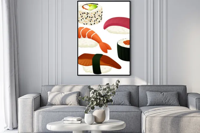 Plakat: Ilustracji wektorowych z różnych sushi.