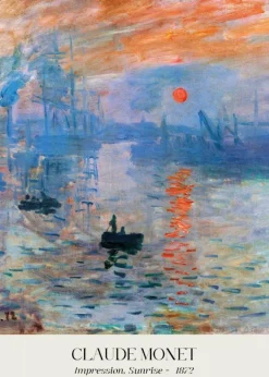 Plakat: Impresja wschód słońca dzieło claude monet