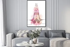 Plakat: Indian hands in mehndi in yoga meditation gesture on mandala