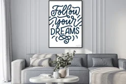 Plakat: Inspirational quote about dream. hand drawn vintage illustration