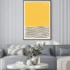 Plakat: Inspirowane bauhausem kompozycja geometryczna z liniami i żółtym