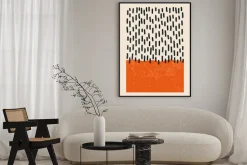 Plakat: Inspirowane bauhausem minimalistyczna kompozycja geometryczna