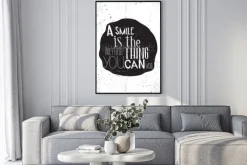 Plakat: Inspirujące motto o uśmiechu