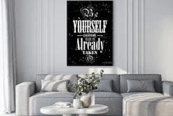 Plakat: Inspirujący cytat. bądź sobą, każdy inny jest już zajęty