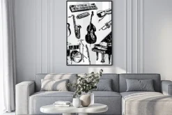 Plakat: Instrumenty muzyczne hand drawn