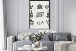 Plakat: Instrumenty muzyczne zestaw ikon wektorowych ilustracji