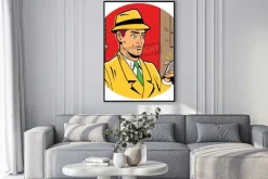 Plakat: Ironiczny satyryczny ilustracja retro klasyczne comics mężczyzna