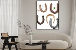 Plakat: Izolowane, podkowy, rdza.