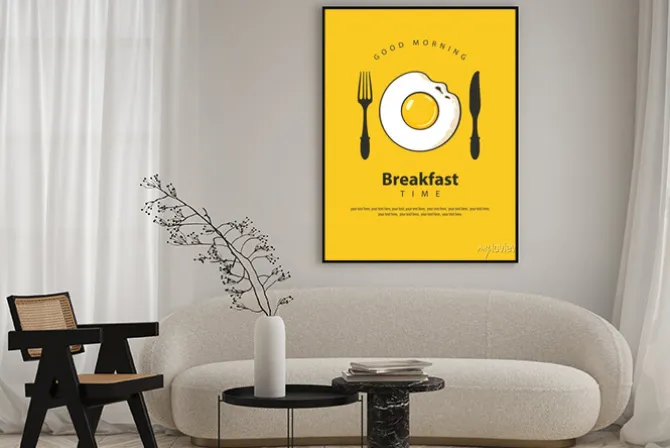 Plakat: Jajko sadzone na śniadanie w stylu plakatu