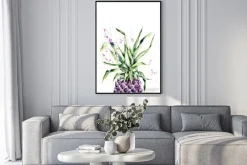 Plakat: Jasny akwarela ananas