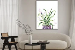 Plakat: Jasny akwarela ananas