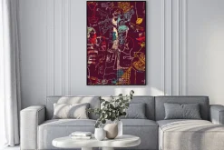 Plakat: Jazz band na abstrakcyjnej ilustracji