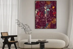 Plakat: Jazz band na abstrakcyjnej ilustracji