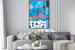 Plakat: Jednolite tło z życia morskiego