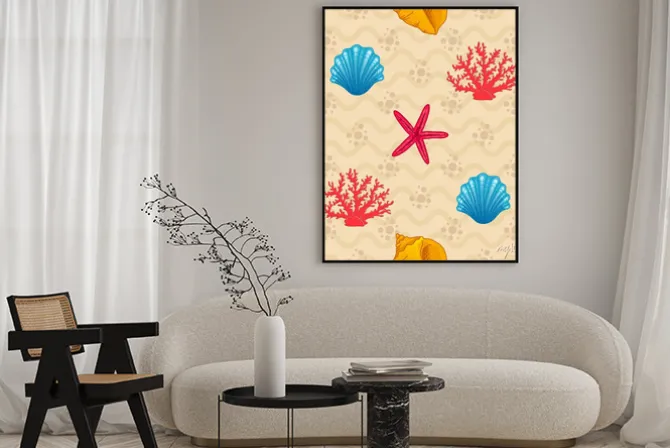 Plakat: Jednolite wzór z muszli