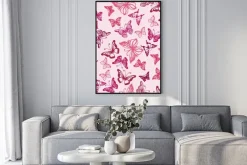 Plakat: Jednolite wzór z sylwetką motyli