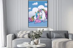 Plakat: Jednorożec z księżniczką