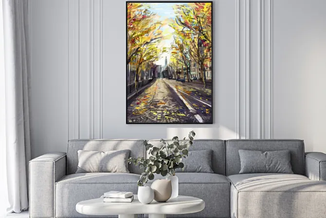 Plakat: Jesienna uliczka w paryżu