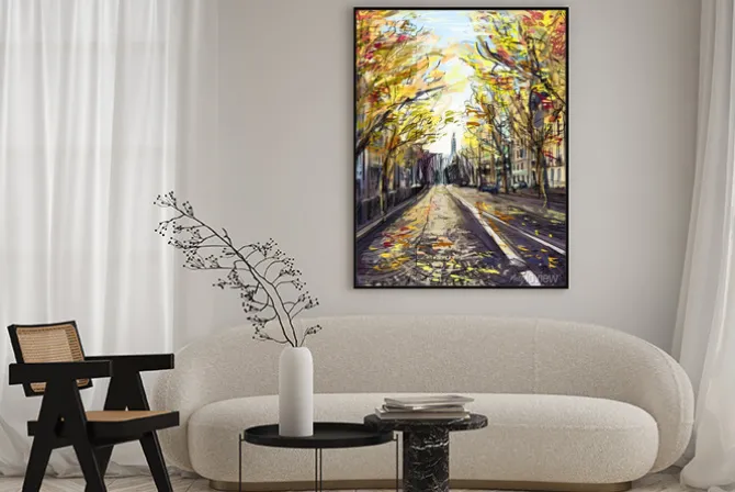 Plakat: Jesienna uliczka w paryżu