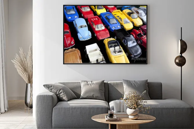 Plakat: Jouet, voiture, miniaturowy, jeu, plastique, retro, vintage