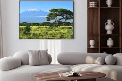 Plakat: Łąka z kilimandżaro w tle