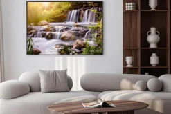 Plakat: Kaczki nad wodospadem