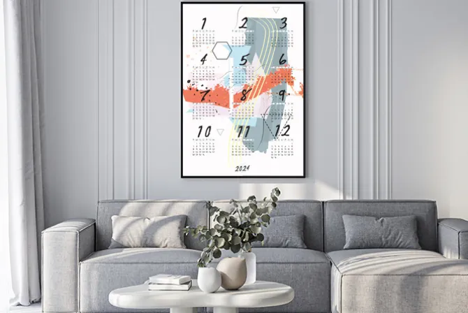 Plakat: Kalendarz 2024 abstrakcja