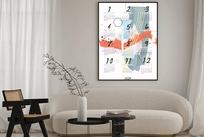 Plakat: Kalendarz 2024 abstrakcja