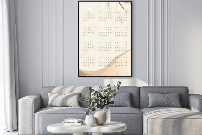 Plakat: Kalendarz 2024 elegancki minimalizm