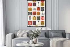 Plakat: Kalendarz adwentowy. plakat świąteczny.