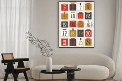 Plakat: Kalendarz adwentowy. plakat świąteczny.