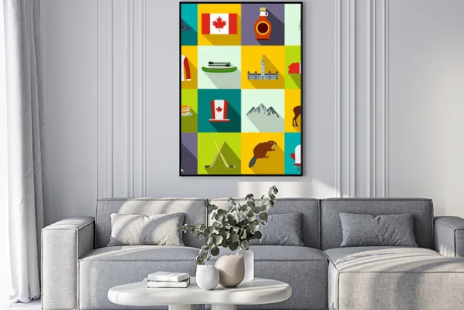 Plakat: Kanada ikony płaskim