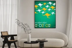 Plakat: Kangaroo ozdoba dzień australii karty w formacie wektorowym.