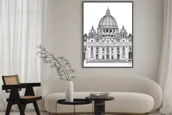 Plakat: Katedra świętego piotra, rzym, włochy. architektura watykan.