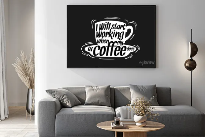 Plakat: Kawa cytat ilustracji