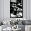 Plakat: Kawa czarno-biała fotografia