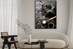 Plakat: Kawa i retro młynek