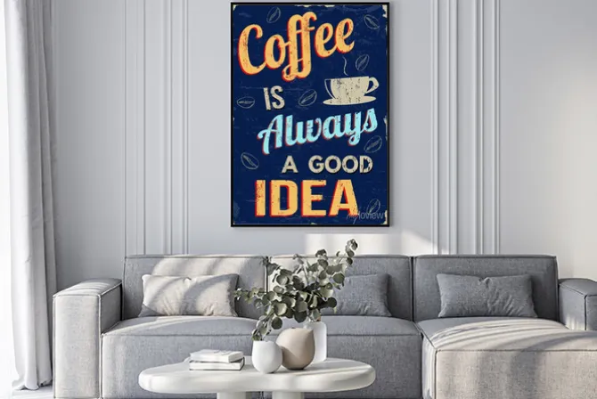 Plakat: Kawa jest zawsze dobry pomysł, retro plakat
