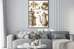 Plakat: Kawa szkic ilustracji