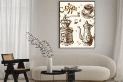 Plakat: Kawa szkic ilustracji