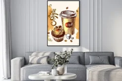 Plakat: Kawa szkic ilustracji